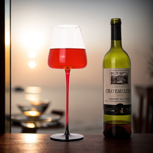 Venta al por mayor 15oz 24oz cristal 510ml OEM logotipo personalizado barato tallo rojo copa de vino tinto copas de vino tinto - Product Image 4