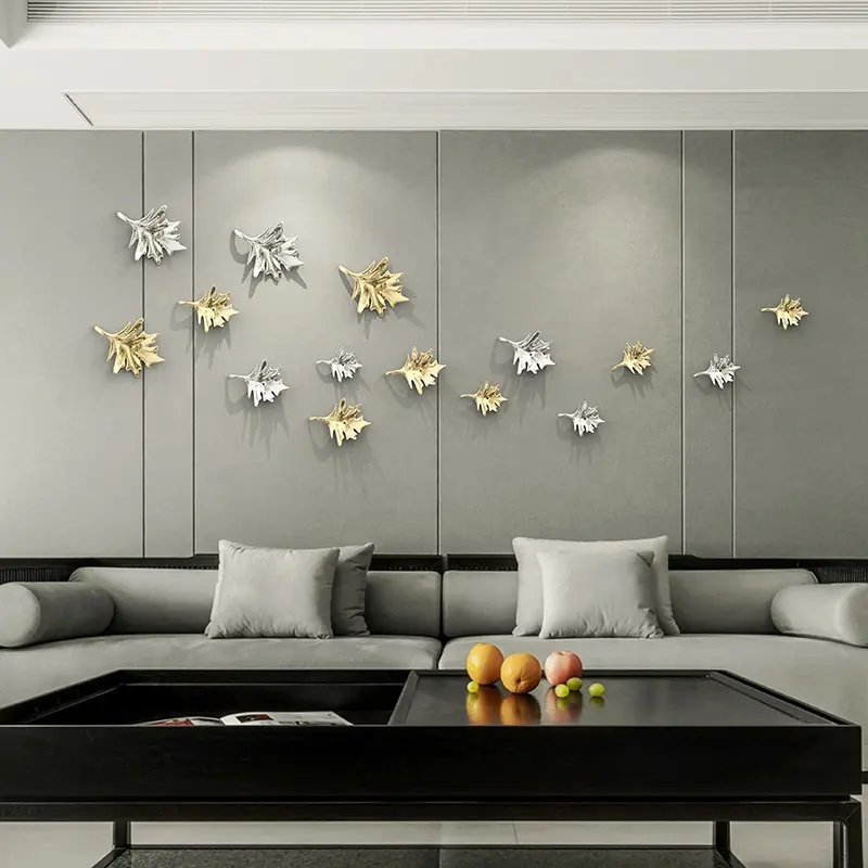 Maple leaf wall decorations for home hotel villa room decoration wall art home decor