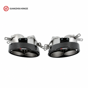 1 paire de tuyaux d'échappement COOWEI en fibre de carbone et acier inoxydable de 1,5 mm pour <span class=keywords><strong>Audi</strong></span> 2012-2018 A4/A6/A7/RS6/RS7, système de silencieux et embout d'échappement - Product Image 1