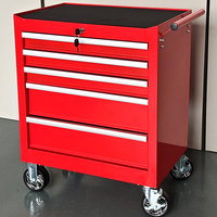 Chariot à outils en acier robuste OEM, chariot à outils à 5 tiroirs, armoire de rangement d'outils d'atelier en acier avec roues