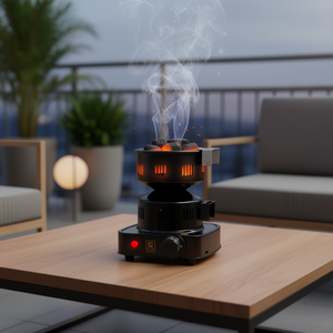 Quemador de carbón eléctrico para hookah M Rosenfeld, diseño moderno de metal, protección contra sobrecalentamiento, shisha - Product Image 2