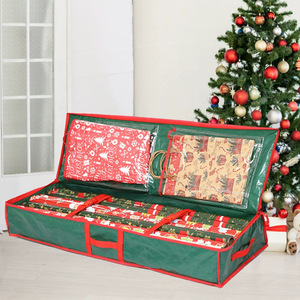 DAMAI Christmas Wrapping <b>Paper</b> <b>Storage</b> Bag Gift Organizer <b>Storage</b> <b>Box</b> Container 600d Oxford Fabric Wrapping <b>Paper</b> Holder - Product Image 1