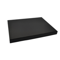 Coffret à couvercle laqué noir avec bouton-pression, boîte métallique multi-plateaux en MDF et cuir PU pour rangement de pierres précieuses et présentation de bijoux