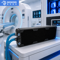 Radiador de Refrigeración Líquida de Cobre Puro OCOCOO, Intercambiador de Calor Líquido para Servidores de Centros de Datos con IA, Equipos Médicos y Láser, Fabricante OEM
