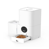 Distributeur d'eau et de nourriture intelligent 2-en-1 Wi-Fi pour animaux de compagnie, 3L, automatique, pour chats et chiens, en acier inoxydable massif de luxe, petite taille, durable