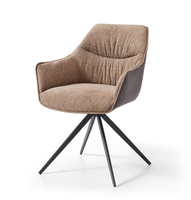 Fauteuil tournant à 180 degrés en cuir moderne Offres Spéciales en usine avec cadre en métal pour la salle à manger