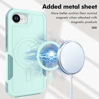 Coque de téléphone portable antichoc magnétique durable en armure mate cyan anti-chute pour iPhone 17e, personnalisable, vente en gros