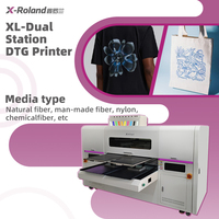 Imprimante jet d'encre DTG double station X-Roland, nouvelle taille compacte, 4 têtes d'impression I3200, encres écologiques de haute qualité pour vêtements et sacs