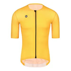 Monton short sleeve men cycling jersey quick dry road bike clothes raw cut cycling wear factory price Janiver Yellow