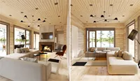 Kit de Maison en Bois Moderne de 85m² Style Écologique Préfabriqué DIY Cabane Modulaire 2 Chambres