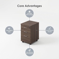 Meuble de rangement mobile en bois série Twilight avec tiroirs verrouillables pour bureau, hôpital, chambre, bureau commercial, personnel