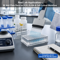 Soporte de Almacenamiento para Microplacas de 96 Pocillos, Fabricado a Medida con CNC en Acrílico PMMA Transparente/Nylon, para PCR, ELISA, Cultivo Celular, Uso en Laboratorio