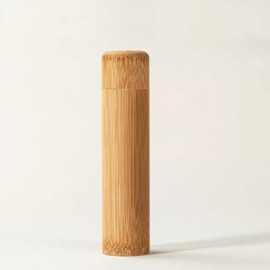Porte-brosse à dents en bambou, tube de rangement portable de 21 cm de long pour les voyages et la maison - Product Image 1