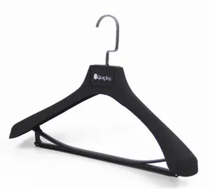 HF-011mat Black Clothes Rubber Paint Suit Plastic Hangers For Coat