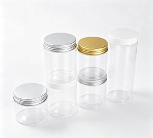 Bocaux ronds en plastique PET transparent avec couvercle à vis pour usage cosmétique, forme cylindrique, options ambre et transparent - Product Image 3