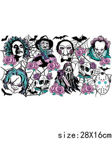 LETOP 1PCS Waterproof <span class=keywords><strong>Horror</strong></span> Character Skull UV pour DTF Sticker 24OZ Cup Wrap pour Halloween - Product Image 5