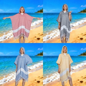 Serviette de plage à capuche de style turc avec logo personnalisé, <span class=keywords><strong>peignoir</strong></span> en coton pour les voyages, la <span class=keywords><strong>natation</strong></span> estivale, la plage, <span class=keywords><strong>peignoir</strong></span> à capuche - Product Image 2