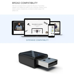 คุณภาพสูง 2 ใน 1 บลูทูธ 5.0 อะแดปเตอร์เสียงตัวรับสัญญาณ USB เครื่องส่งสัญญาณ 3.5 มม.AUX ไร้สายตัวเชื่อมต่อเสียงสำหรับ PC TV หูฟัง - Product Image 5