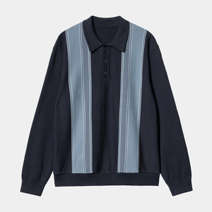 Polo de invierno personalizado para <span class=keywords><strong>hombre</strong></span> Polo de manga larga para <span class=keywords><strong>hombre</strong></span> Polo suelto <span class=keywords><strong>gordo</strong></span> a rayas Suéter de <span class=keywords><strong>punto</strong></span> para <span class=keywords><strong>hombre</strong></span> - Product Image 2
