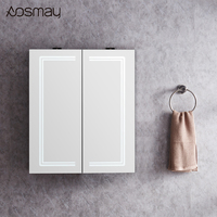 Kabinet Cermin Kamar Mandi LED Aluminium dengan Pintu Ganda dan Kapasitas Penyimpanan Besar