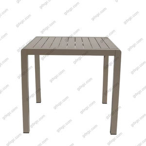<span class=keywords><strong>Table</strong></span> à manger en plastique et bois de 1.5m pour <span class=keywords><strong>6</strong></span> <span class=keywords><strong>personnes</strong></span>, ensemble <span class=keywords><strong>table</strong></span> et chaises de restaurant et de patio écologique et résistant aux intempéries - Product Image 4