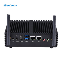 Mini PC Industrial Sin Ventilador Qotom Q30400S, Carcasa de Aluminio, Intel Haswell Broadwell, Doble LAN, 2 HD, 6 USB, 12V DC, Computadora de Escritorio