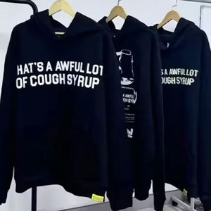 Fabricante de ropa 100% Sudadera con capucha de algodón para hombres heavyweight Street High Street Cool Sudadera con capucha de jarabe para la tos para hombres - Product Image 1