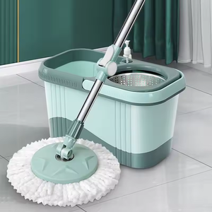 Nhà công cụ làm sạch ma thuật hình thang dính sàn <span class=keywords><strong>ROTARY</strong></span> Cleaner MOB thép không gỉ Twist xô thiết lập và 360 lau - Product Image 1
