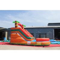 Toboggan aquatique gonflable CE avec piscine à jets d'eau, aire de jeux aquatique commerciale en PVC pour location professionnelle