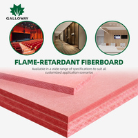 Panneaux MDF/HDF ignifuges classe B1, âme rouge, feuilles de contreplaqué MDF résistantes au feu pour la construction, matériaux de construction, maison, hôtel
