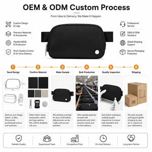 Hot Selling Waterproof Nylon Waist Bag Custom Logo Unisex Crossbody Fanny Pack OEM ODM Travel Sports <b>Belt</b> Pouch Zipper Closure - Product Image 6