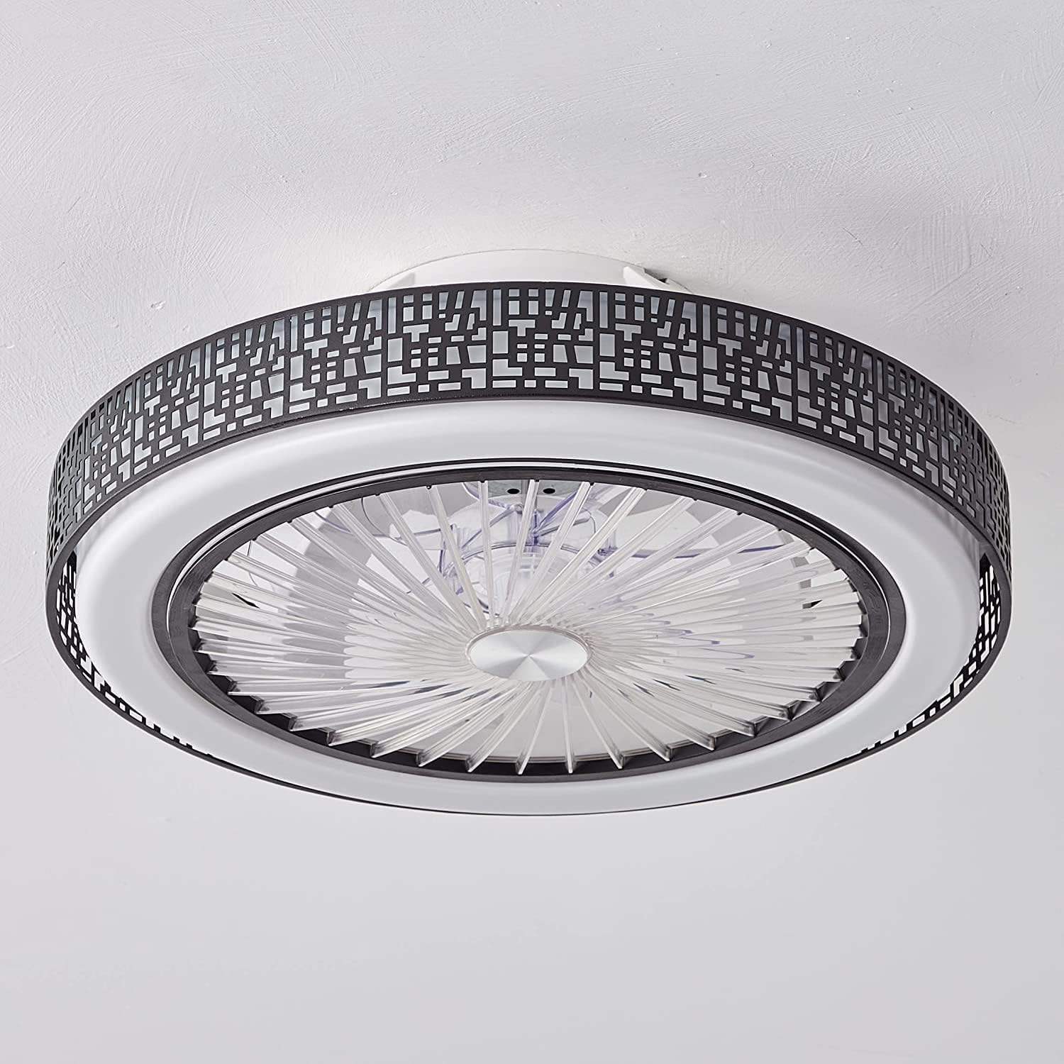 2025 Hot Selling Modern Design LED Ceiling Fans Lights Low Profile Bamboo for Bedroom Living Room Remote Control Switch