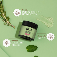 Gel naturel à la biotine pour le contrôle des bords des cheveux fortifiant Romarin Menthe Marque privée Traitement de coiffure à l'huile essentielle pour femmes