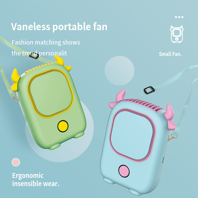 Mini USB Charging Bladeless Fan Portable Hanging Neck Desktop & Dormitory Table Fan for Hotels Garages Cooling Outdoor Use