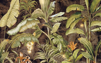 Papier peint mural vintage à motifs de feuilles tropicales pour la décoration du salon, de la chambre à coucher, du restaurant, du magasin, du café, papier peint botanique sombre à thème jungle