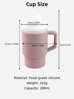 Gobelet d'apprentissage en silicone de qualité alimentaire personnalisé, résistant à la chaleur, biberon pour boire de l'eau, bébé sans BPA avec logo personnalisé