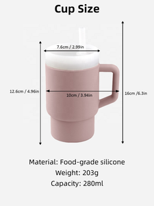 Tùy chỉnh cấp thực phẩm Silicone sippy cup chịu nhiệt đào tạo chai cho nước uống bé BPA miễn phí với biểu tượng tùy chỉnh - Product Image 4