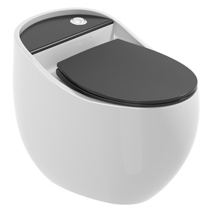 Modern Dual-Flush One Piece <strong>Toilet</strong> Seat <strong>Black</strong> for Home Hotel Bathroom Floor Mounted Ceramic Siphon Flushing S-Trap Slow Cover - Product Image 2