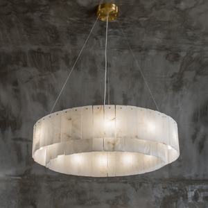 Lampada a Sospensione LED Circolare di Lusso <span class=keywords><strong>Lampadario</strong></span> in Pietra <span class=keywords><strong>Naturale</strong></span> Marmo Alabastro - Product Image 1