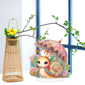 Nuevo producto, adorno de pintura de diamantes 5d, bonito Caracol bonito con paraguas, artesanías de cristal, soporte de escritorio creativo, señal para decoración del hogar - Product Image 5
