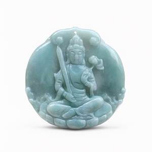 Colgante Tallado Manjushri en Jade Natural de Guatemala: Un Talismán de Uso Diario para Protección, Sabiduría y Elegancia. Peso 30 g. - Product Image 2