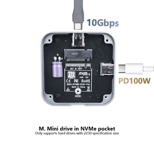 กล่องใส่ฮาร์ดดิสก์ภายนอก ITGZ M.2 2230 NVMe Magnetic SSD รองรับการถ่ายโอนข้อมูลความเร็วสูง 10Gbps แบบ Type C USB 3.1 สำหรับโทรศัพท์ - Product Image 3
