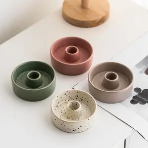 Vela nórdica de cerâmica simples para decoração, caixa de jantar para casamento, cabeça única
