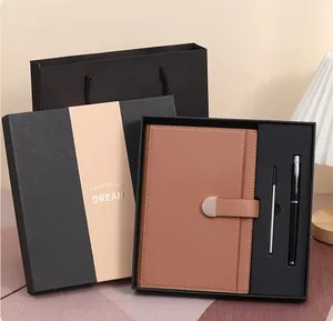 Carnet en cuir de qualité supérieure personnalisable avec fermeture magnétique métallique, 150 feuilles, 100 g/m², marque-page à pompon, bloc-notes, <span class=keywords><strong>porte</strong></span>-stylo en PU - Product Image 2