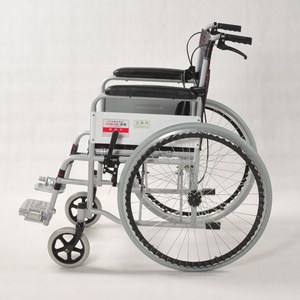 Jinya <b>Folding</b> Manual Wheelchair With <b>Commode</b> Seat Solid Tires High Carbon Steel Black Plaid Fabric - Product Image 2