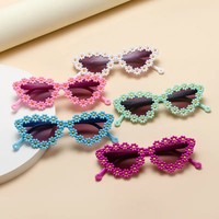 Fashion Summer Love Heart Shaped Unisex Kids Macaron Color Daisy UV400 Protection Kids Sunflower Festival Sunglasses
