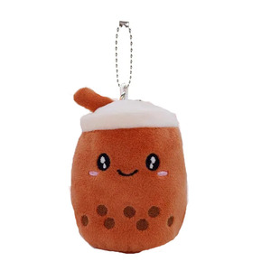 Vente en gros d'usine, porte-clés en peluche super doux de 10 cm, thé au lait aux fruits, boba, doublure en maille pour petit boba, jouet en peluche - Product Image 6