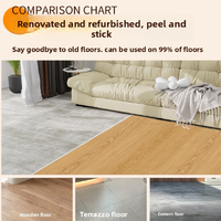Suelo Vinílico Autoadhesivo Moderno Impermeable de 1.6mm con Diseño de Madera, Rollo Grueso para Bricolaje, para Cocina, Dormitorio, Comedor, Oficina, Uso Interior