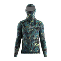 Haut de surf à capuche pour homme, protection du cou et du visage, haut de compression à séchage rapide anti-UV pour les sports nautiques