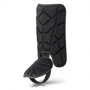 Protège-tibias de baseball et softball de qualité supérieure fabriqué au Pakistan, protège-pieds noir, sangles réglables, protection renforcée pour adultes - Product Image 1